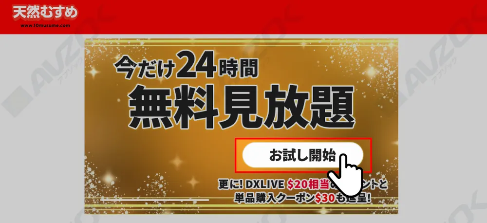 天然むすめの無料プラン申し込みページの例1